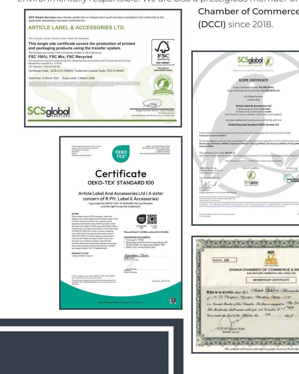 Certificates